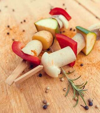 Wurstspiesse gesteckt